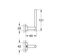 PORTARROLLOS VERTICAL ESSENTIALS CUBE GROHE